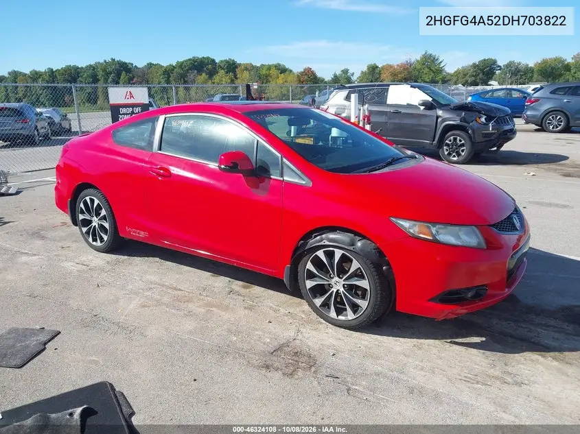 HONDA CIVIC 2013, VIN 2HGFG4A52DH703822
