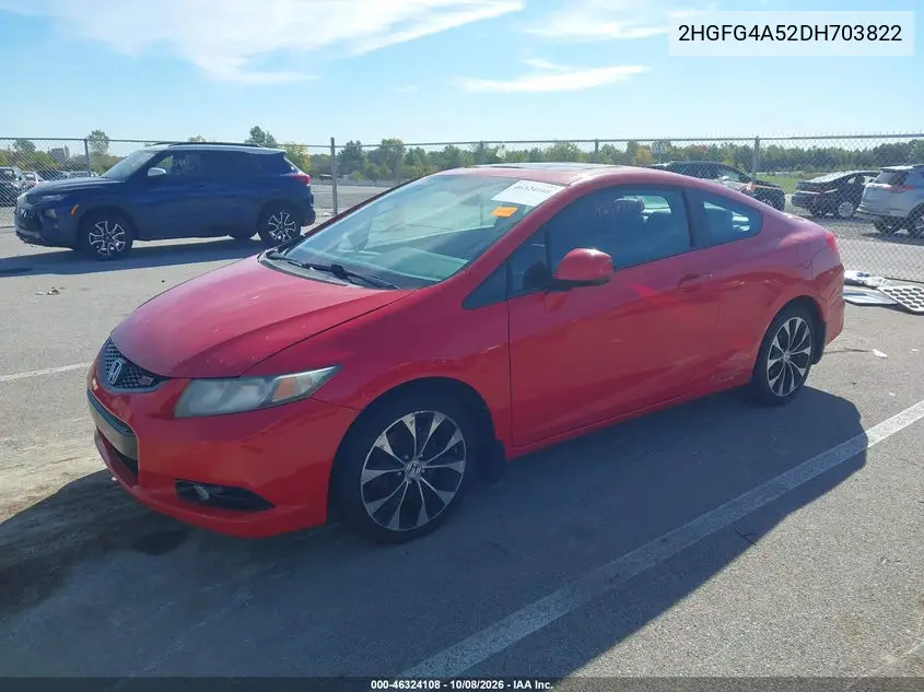 2013 HONDA CIVIC VIN 2HGFG4A52DH703822 — фото 2