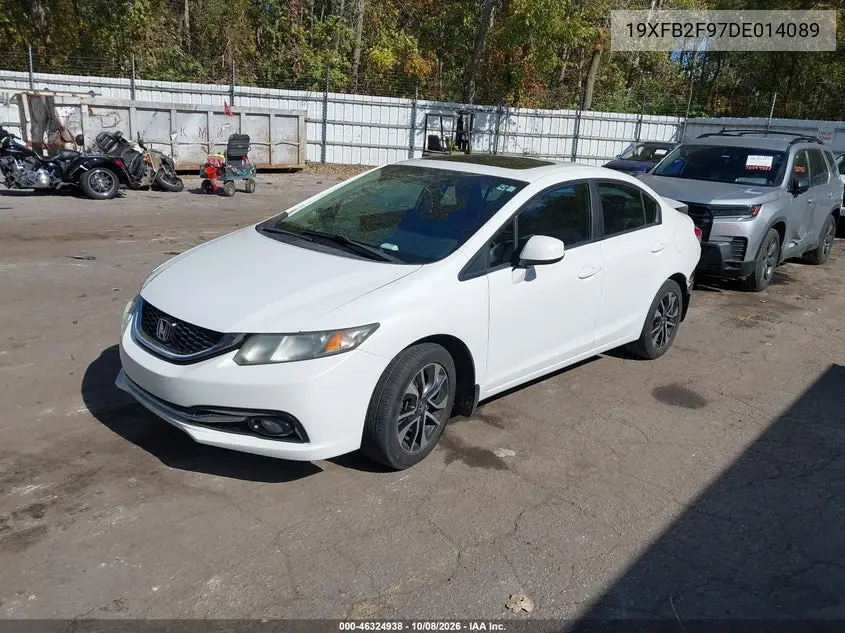 2013 HONDA CIVIC VIN 19XFB2F97DE014089 — фото 2