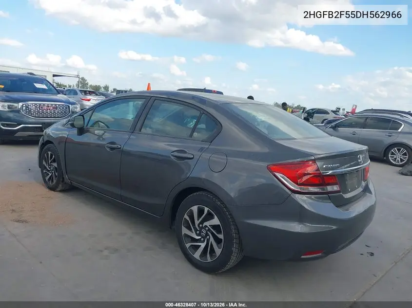 2013 HONDA CIVIC VIN 2HGFB2F55DH562966 — фото 3
