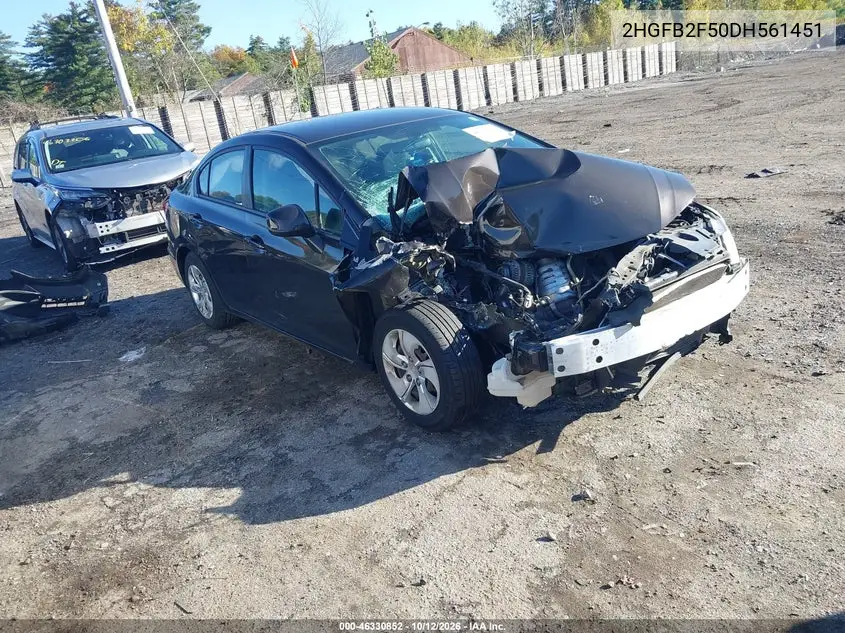 HONDA CIVIC 2013, VIN 2HGFB2F50DH561451