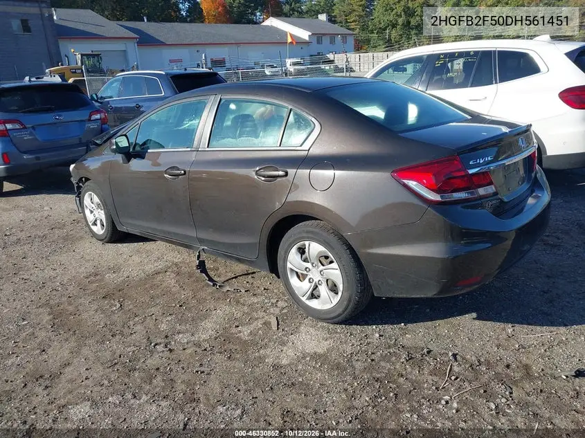 2013 HONDA CIVIC VIN 2HGFB2F50DH561451 — фото 3