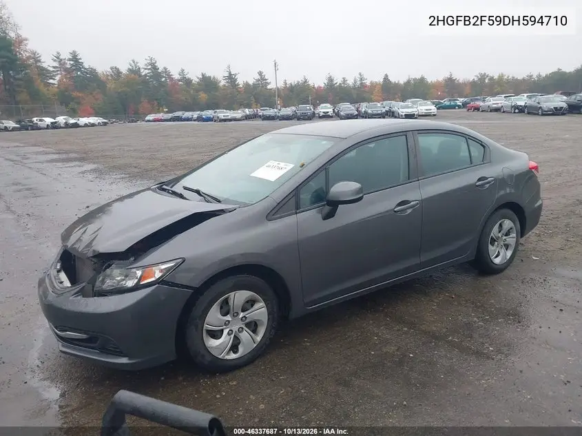 2013 HONDA CIVIC VIN 2HGFB2F59DH594710 — фото 2