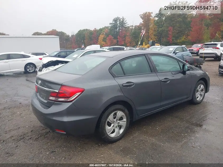 2013 HONDA CIVIC VIN 2HGFB2F59DH594710 — фото 4