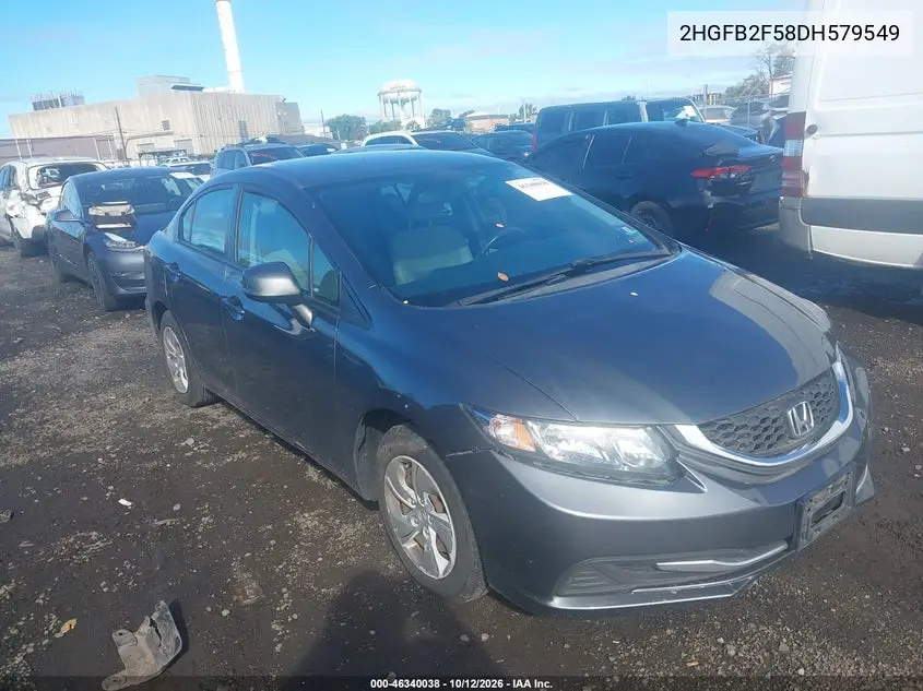 HONDA CIVIC 2013, VIN 2HGFB2F58DH579549