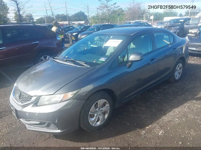 2013 HONDA CIVIC VIN 2HGFB2F58DH579549 — фото 2