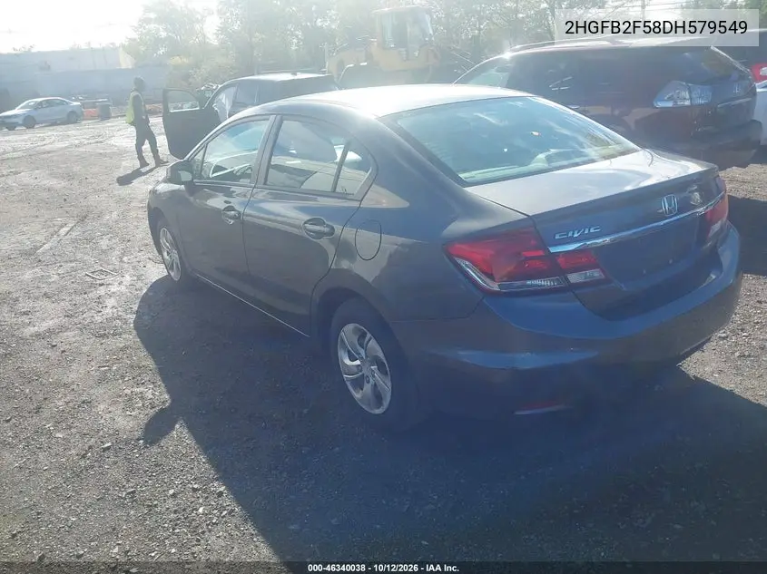 2013 HONDA CIVIC VIN 2HGFB2F58DH579549 — фото 3