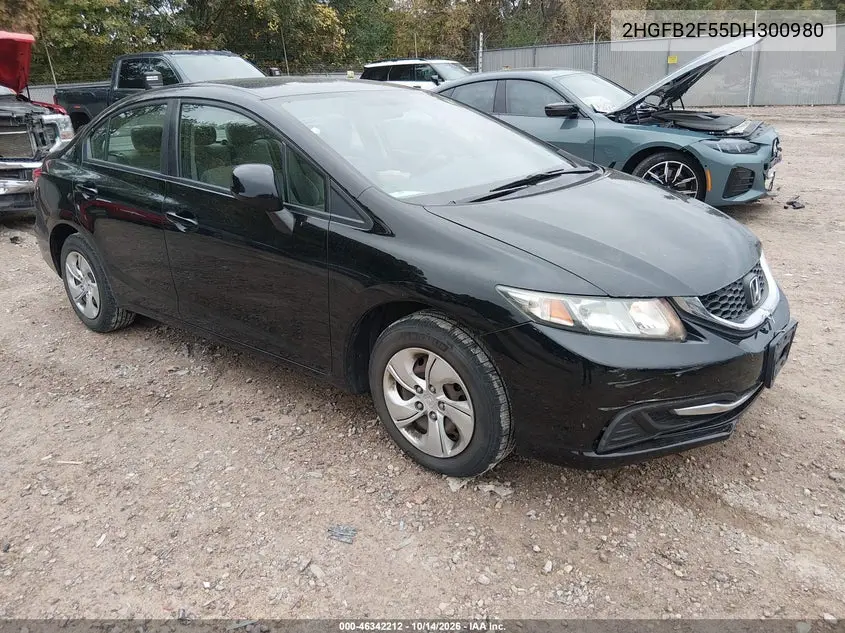2013 HONDA CIVIC VIN 2HGFB2F55DH300980 — фото 2
