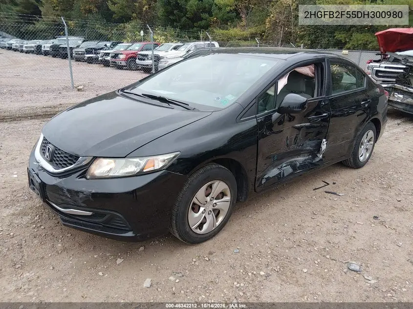 2013 HONDA CIVIC VIN 2HGFB2F55DH300980 — фото 3
