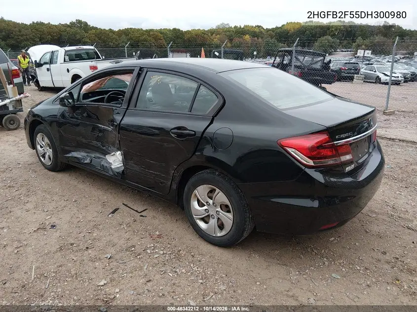 HONDA CIVIC 2013, VIN 2HGFB2F55DH300980