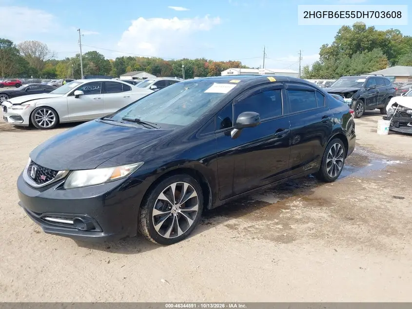 2013 HONDA CIVIC VIN 2HGFB6E55DH703608 — фото 2