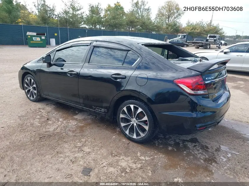 2013 HONDA CIVIC VIN 2HGFB6E55DH703608 — фото 3