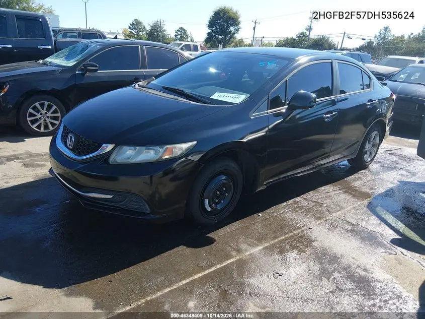 2013 HONDA CIVIC VIN 2HGFB2F57DH535624 — фото 2