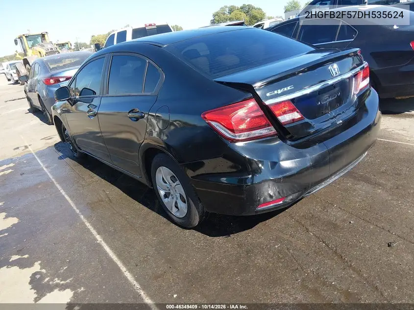 2013 HONDA CIVIC VIN 2HGFB2F57DH535624 — фото 3