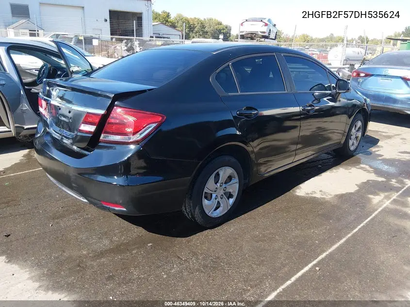 2013 HONDA CIVIC VIN 2HGFB2F57DH535624 — фото 4