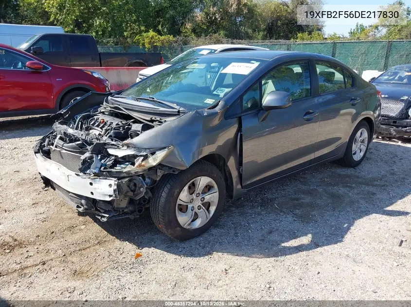 2013 HONDA CIVIC VIN 19XFB2F56DE217830 — фото 2