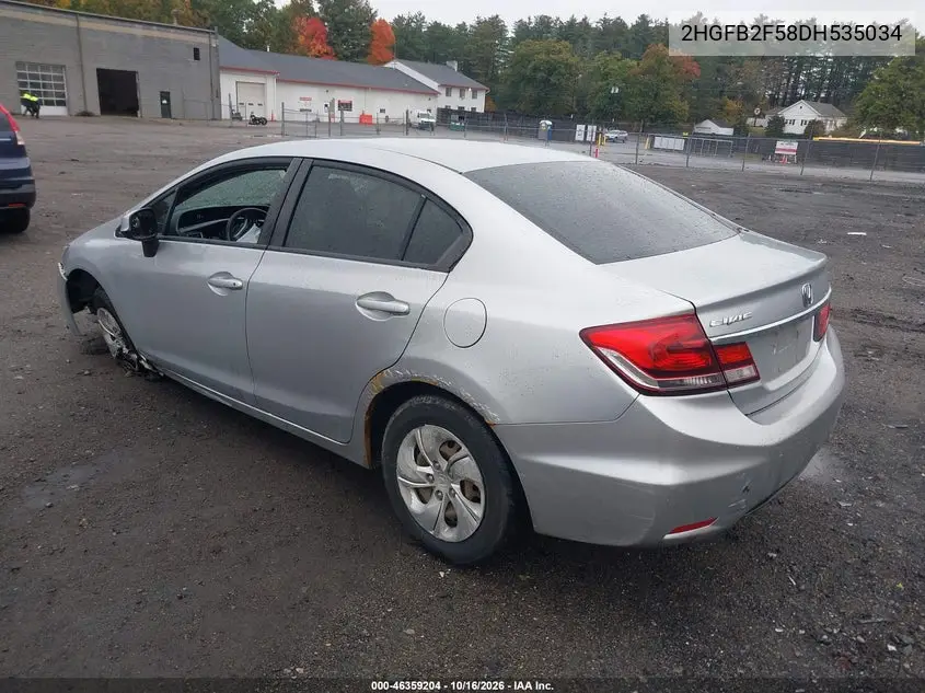 2013 HONDA CIVIC VIN 2HGFB2F58DH535034 — фото 3