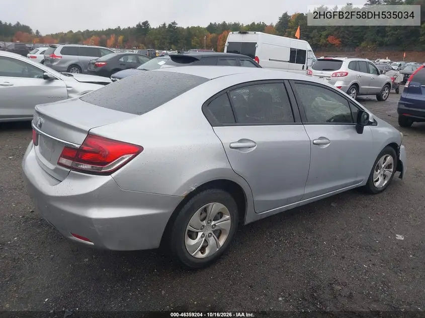 2013 HONDA CIVIC VIN 2HGFB2F58DH535034 — фото 4