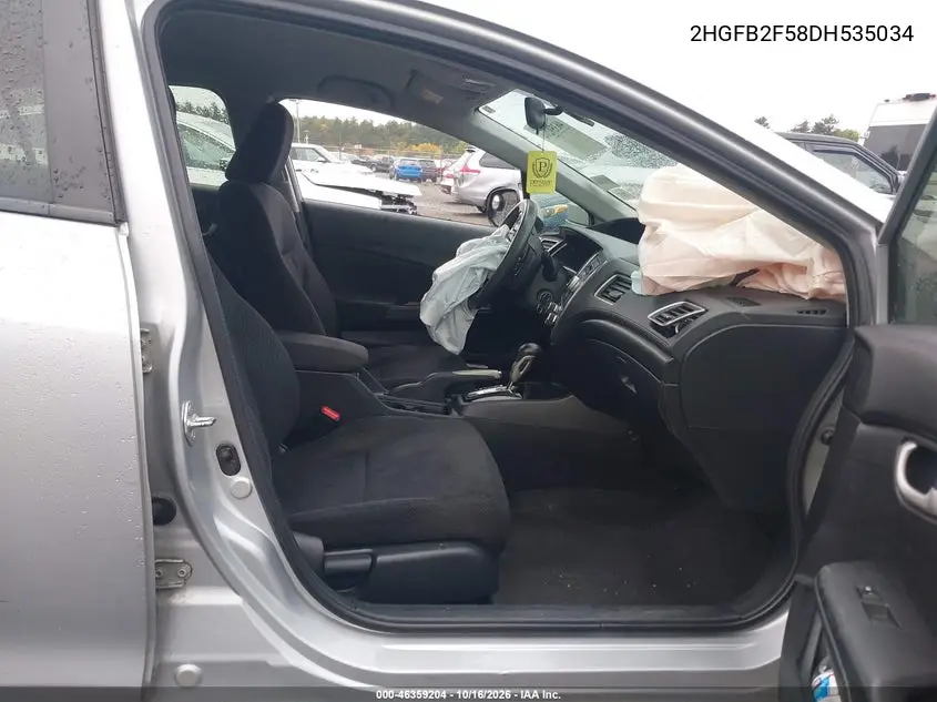 2013 HONDA CIVIC VIN 2HGFB2F58DH535034 — фото 5