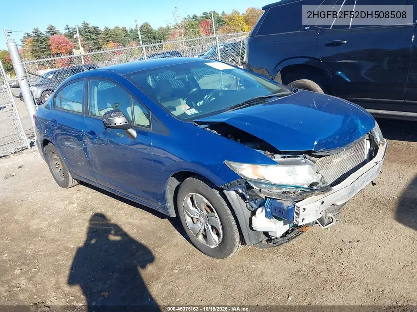 HONDA CIVIC 2013, VIN 2HGFB2F52DH508508
