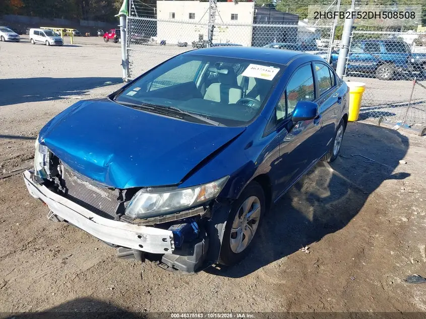 2013 HONDA CIVIC VIN 2HGFB2F52DH508508 — фото 2