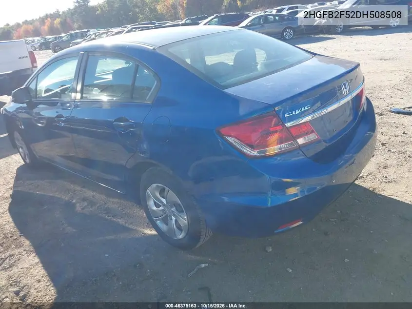 2013 HONDA CIVIC VIN 2HGFB2F52DH508508 — фото 3