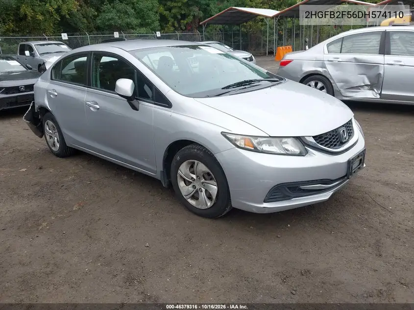 HONDA CIVIC 2013, VIN 2HGFB2F56DH574110