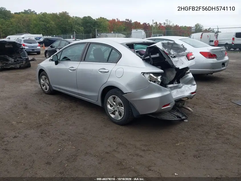 2013 HONDA CIVIC VIN 2HGFB2F56DH574110 — фото 3