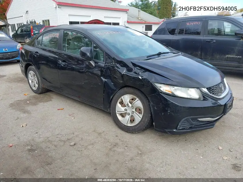 HONDA CIVIC 2013, VIN 2HGFB2F5XDH594005