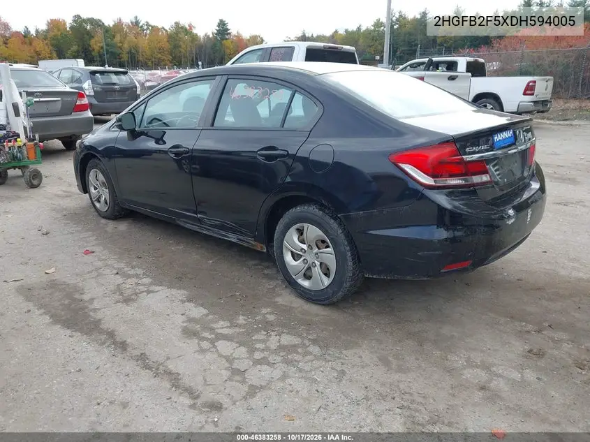 2013 HONDA CIVIC VIN 2HGFB2F5XDH594005 — фото 3
