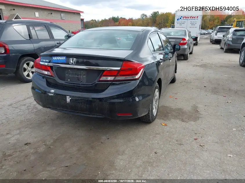 2013 HONDA CIVIC VIN 2HGFB2F5XDH594005 — фото 4