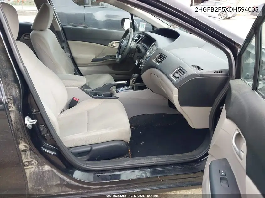 2013 HONDA CIVIC VIN 2HGFB2F5XDH594005 — фото 5