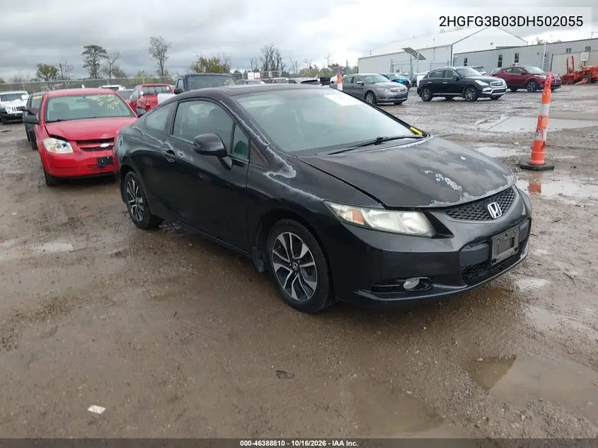 HONDA CIVIC 2013, VIN 2HGFG3B03DH502055