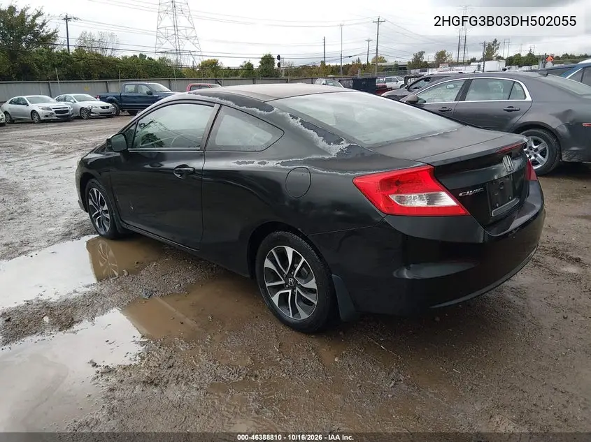 2013 HONDA CIVIC VIN 2HGFG3B03DH502055 — фото 3