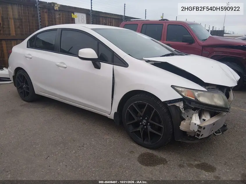 HONDA CIVIC 2013, VIN 2HGFB2F54DH590922