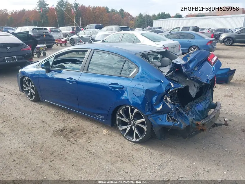 2013 HONDA CIVIC VIN 2HGFB2F58DH525958 — фото 3