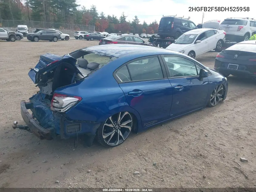 2013 HONDA CIVIC VIN 2HGFB2F58DH525958 — фото 4