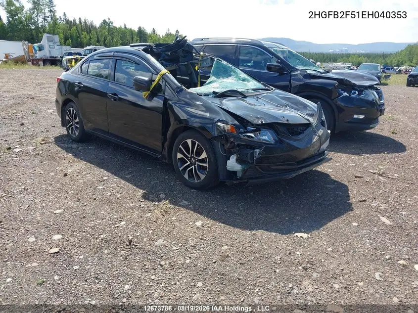 HONDA CIVIC 2014, VIN 2HGFB2F51EH040353