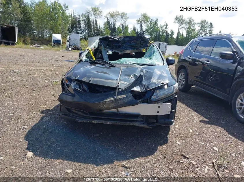 2014 HONDA CIVIC VIN 2HGFB2F51EH040353 — фото 13