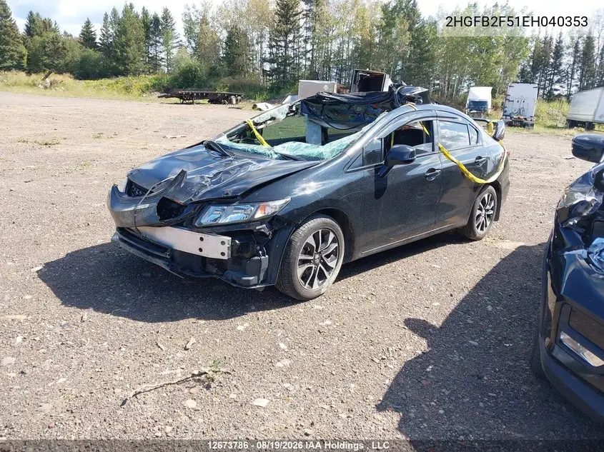 2014 HONDA CIVIC VIN 2HGFB2F51EH040353 — фото 2