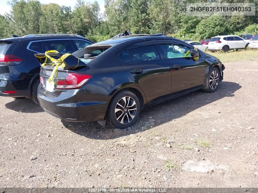 2014 HONDA CIVIC VIN 2HGFB2F51EH040353 — фото 4