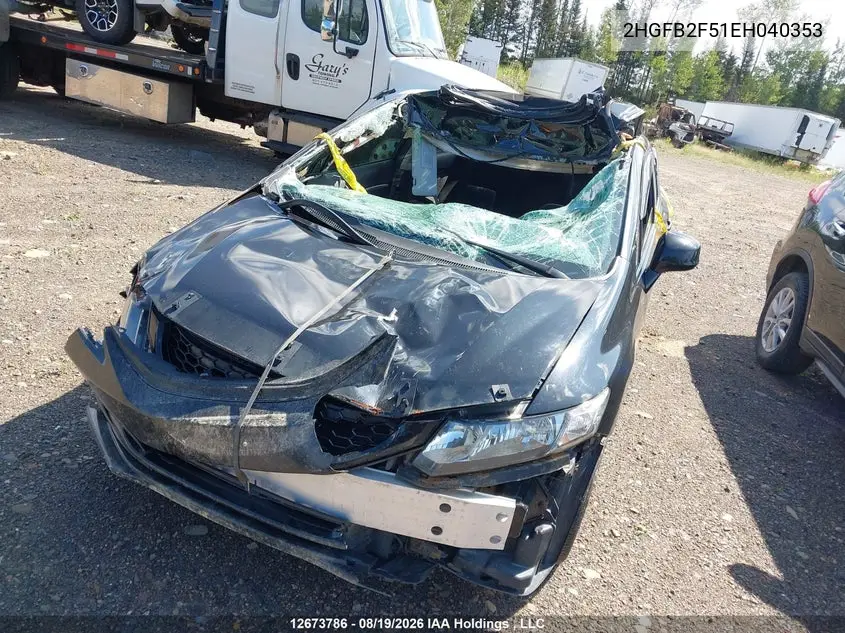 2014 HONDA CIVIC VIN 2HGFB2F51EH040353 — фото 6