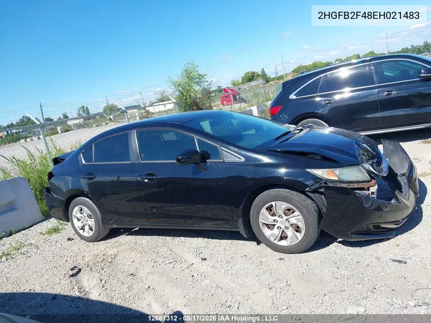 2014 HONDA CIVIC VIN 2HGFB2F48EH021483 — фото 12