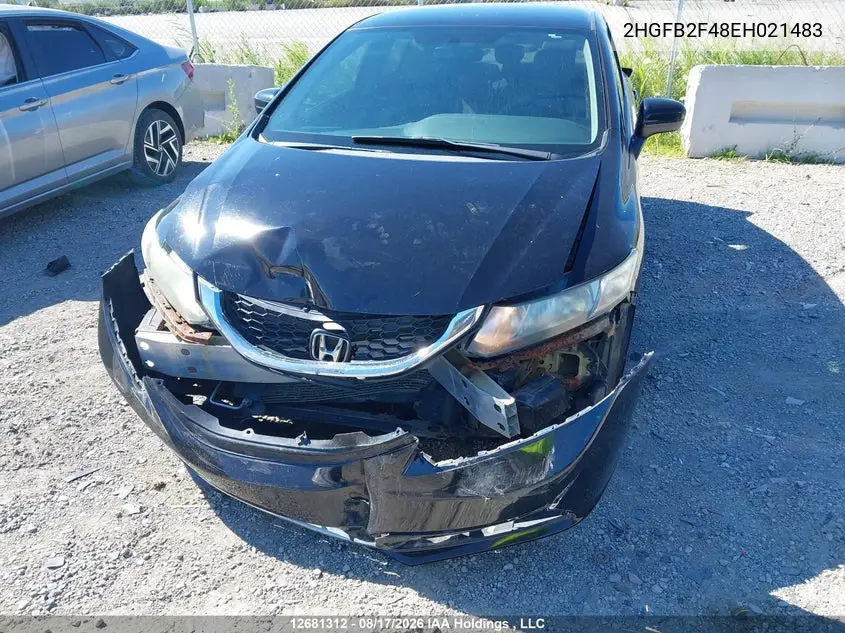 2014 HONDA CIVIC VIN 2HGFB2F48EH021483 — фото 6