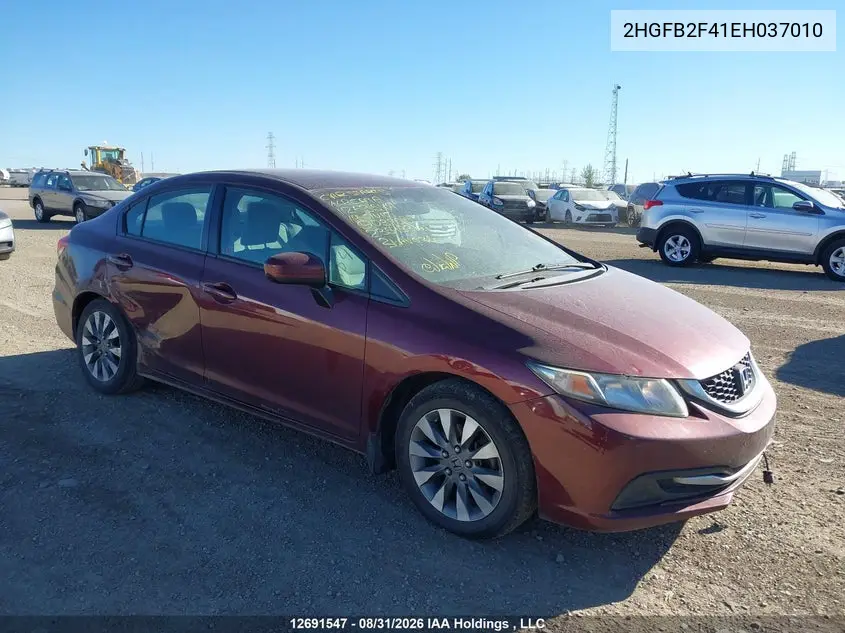 HONDA CIVIC 2014, VIN 2HGFB2F41EH037010