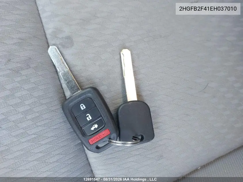 2014 HONDA CIVIC VIN 2HGFB2F41EH037010 — фото 10