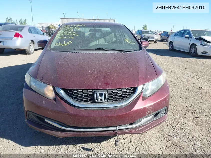 2014 HONDA CIVIC VIN 2HGFB2F41EH037010 — фото 11