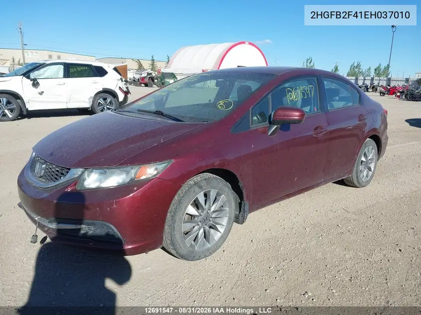 2014 HONDA CIVIC VIN 2HGFB2F41EH037010 — фото 2