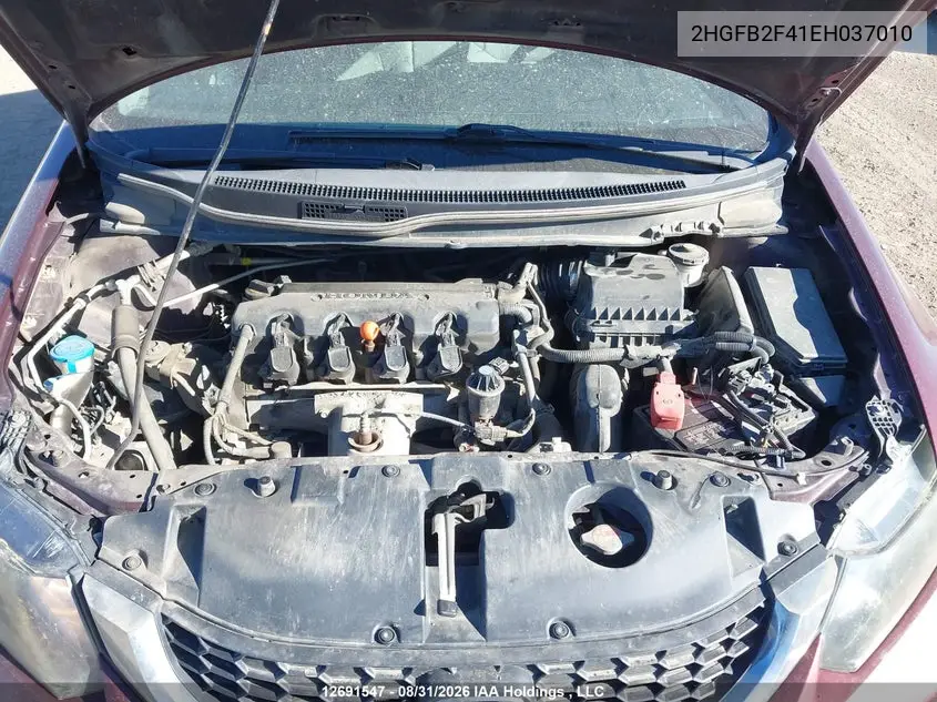 2014 HONDA CIVIC VIN 2HGFB2F41EH037010 — фото 9