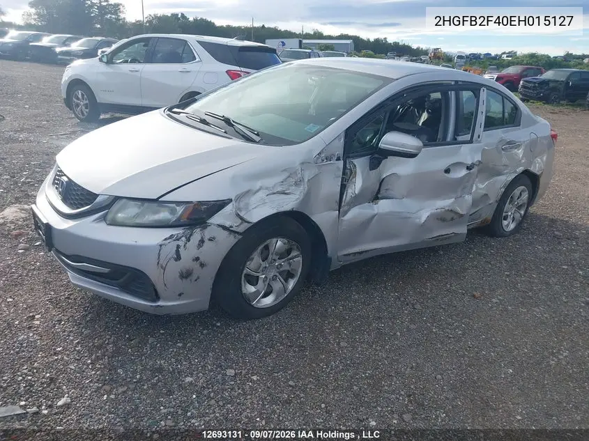 2014 HONDA CIVIC VIN 2HGFB2F40EH015127 — фото 2